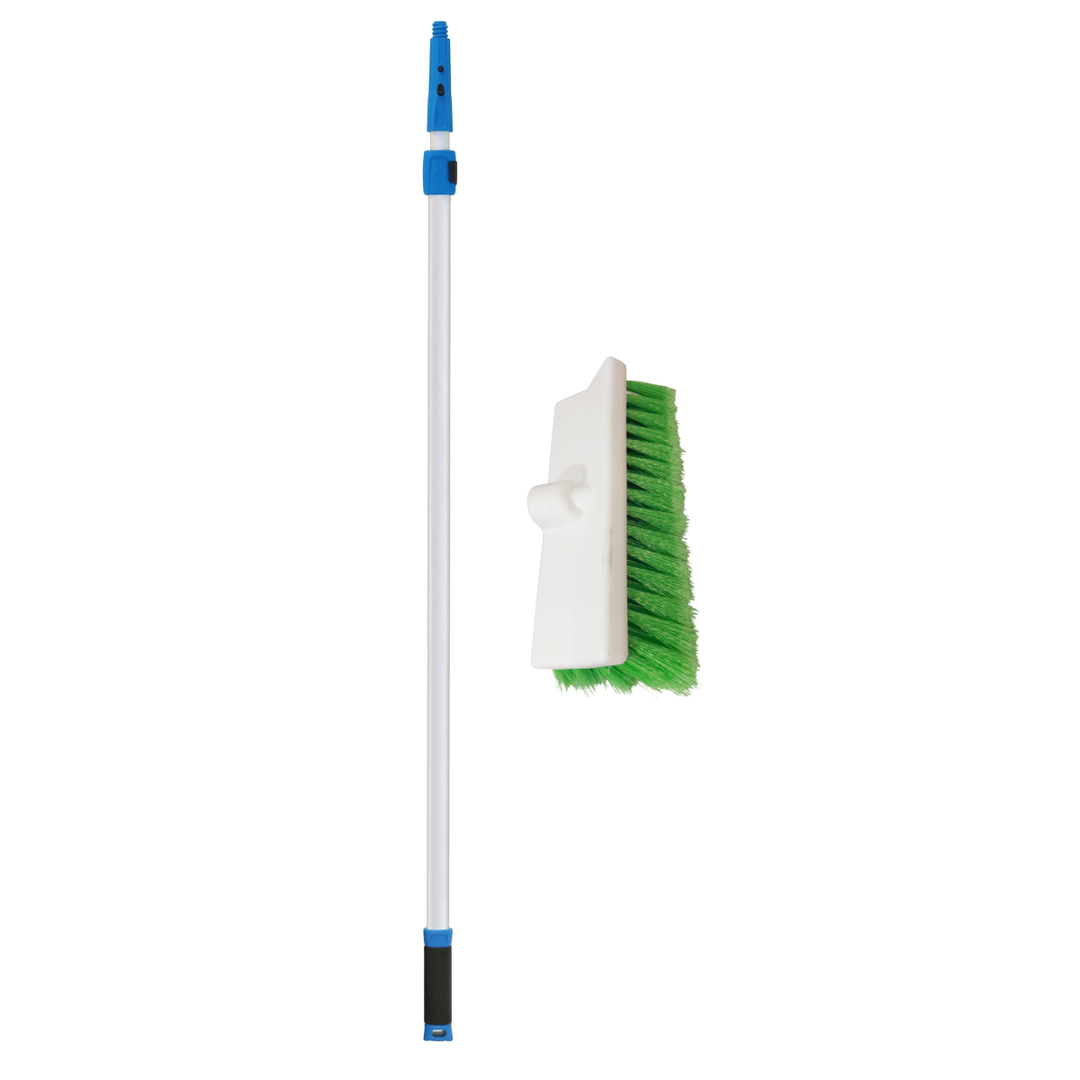 Bundle - 4'-8' Aluminum Wash Pole & 10" Soft Bristle Wash Brush
