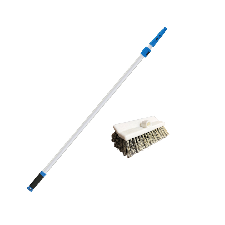 Bundle - 4'-8' Aluminum Wash Pole & 10" Soft Bristle Wash Brush